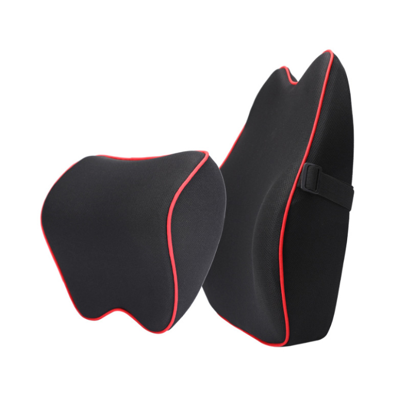 Yiwu Wenbao গাড়ী headrest কটিদেশীয় সমর্থন গাড়ী মেমরি তুলো কটিদেশীয় কুশন বালিশ সেট গাড়ী একটি ড্রপ শিপিং সরবরাহ